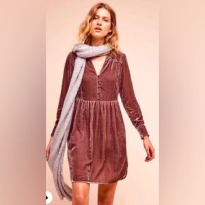 Anthropologie holding horses crushed velvet dress